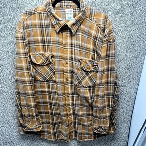 Dickies Heavy Flannel Shirt Mens 3XL Multicolor Plaid Cotton Relaxed Button Up